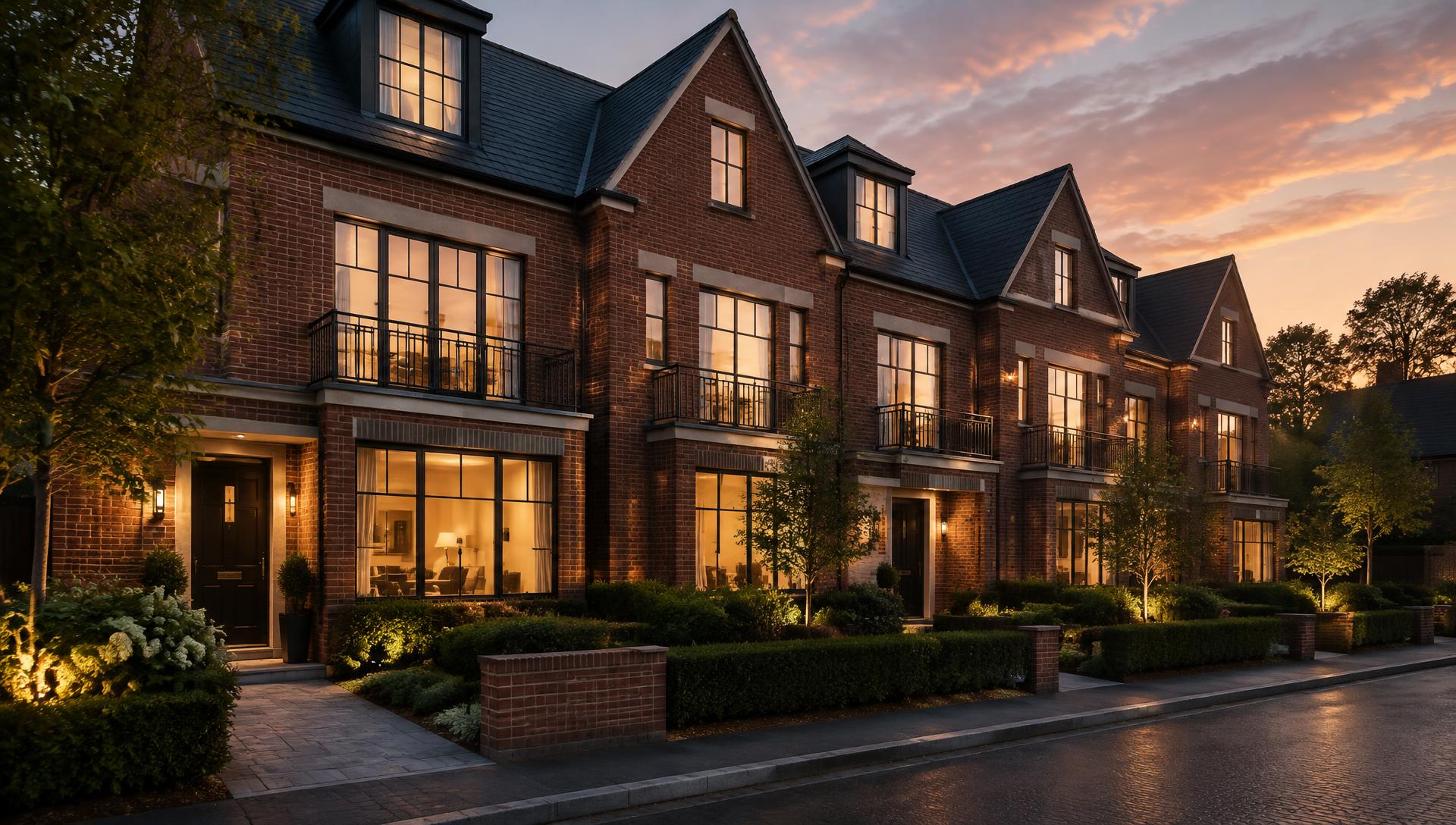 Lita Properties townhouses at dusk